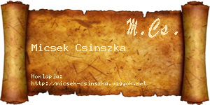 Micsek Csinszka névjegykártya